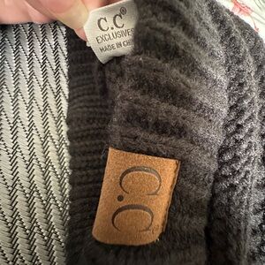 C.C Black Ribbed Beanie